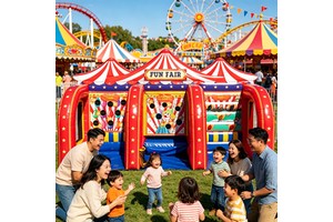 5x3m Oxford 3In1 Inflatables Ring Toss Throwing Dart Game Target Game for Kids Party Gaming Carnival Theme Park