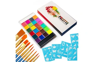 26 Oil Based Creamy Hypoallergenic Non-Toxic Natural Plant EN71 Certified Face Body Paint Palette Children Halloween FX Painting
