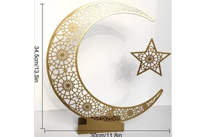 Most Selling Iron Metal Ramadan Supplies Eid Decoration Ornaments With Stand New Arrival Amazing Quality