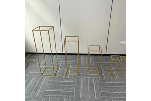 SPR Tall Gold Iron Simple New Arrival Wedding Table Flowers Ball Stand Pedestal Flower Pillars for Wedding Decoration