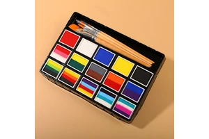Festival Art case 6 Colors Neon Make up Kids Face Painting Kit Professional Water Based Face Body Paint Palette