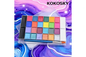 28 Colors Waterproof Face Body Paint Palette - Oiliness-Free Non-Toxic Face Painting for Halloween Party Stage Performance