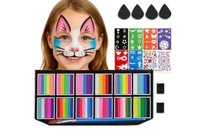 Pigment Makeup Face Body Paint Set Water Based Washable Face Painting Kit for Kids & Adults Halloween Birthdays Festivals Events