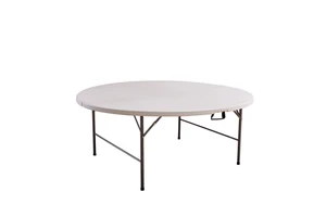 White Round Plastic Foldable Wedding Banquet Table Folding Tables and Chairs For Events