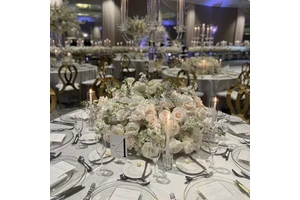 Wedding Decoration 50cm 60cm Small White Rose Ring Garland Flower Ball Artificial Table Centerpiece for Wedding Decor
