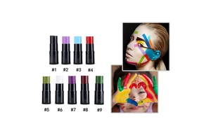 Private Label 9-Color Waterproof Oil Paint Stick for Body Painting Halloween Colorful Makeup Supply