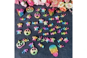 Mixed Shape Bismuth Pumpkin Bat Ghost Skull Crystal Crafts for Halloween Decoration