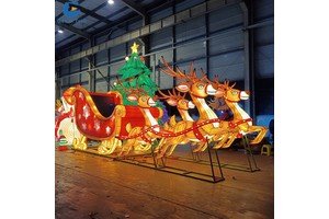 CCFL179 Outoodr Waterproof Christmas Festival Decoration Santa Claus Lantern Santa Elk Light