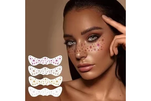 Custom Temporary Women Waterproof Tattoos Inspired Henna Model Glitter Sticker Freckles Stickers Face Tattoo for Festival Party
