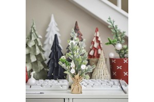 Christmas Trees Decorations Artificial Tabletop Small Trees For Indoor Outdoor Home Village Winter Holiday Decor