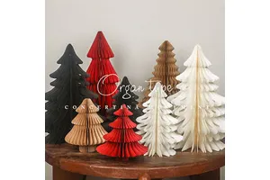 Christmas Tree Decor Xmas Tree Window Display Decoration Paper Baubles Standing Ornaments