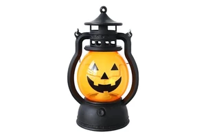 Party Funny Atmosphere Props New Halloween Christmas Metal Lantern Portable Pumpkin Skull Decorative Led Lighted Lamp