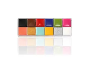 12-Color Waterproof Oil Body Painting Makeup Palette Set for Kids Special Effects Joker Design Safe and for Halloween