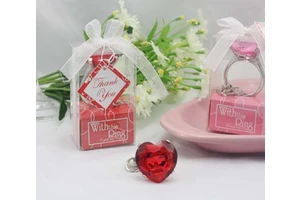 Cheap Home Party Favors Wedding Gifts Crystal Ring Shape Keychain Key Accessories Wedding Favors and Gifts for Guest