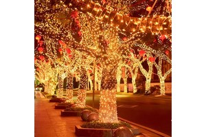 Outdoor Waterproof IP44 LED Christmas Decoration Lights String Warm White Winding Tree Trunk Glowing Holiday Color Lights