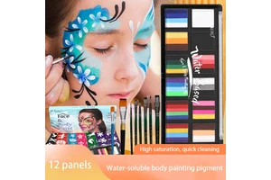 Wholesale Professional Natural Plant-Based Face Body Painting Kit | 12 Vivid Colors | Washable | Bulk Pack for Children Event