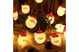 Colorful RGB Plastic Decorative Santa Claus String Fairy Light for Home Holiday Christmas Decor