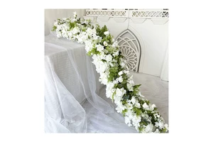 CQ 3 Colorful Artificial Wedding Flowers Table Runner and Centerpiece Arrangement for Wedding Decorations