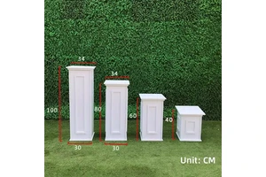 Hot Selling PVC Wedding Aisle Decor White Dessert Table Display Square Column Flower Stand for Scene Decoration
