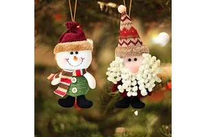 Happy New Year Christmas Ornaments Xmas Gift Santa Claus Snowman Tree Pendant Doll Hang for Home Noel Natal Decorations