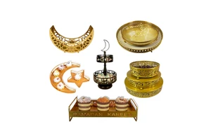 Islamic Muslim Party Ramadan Products Kareem Box Gift Sets Figurine Ramadan Decorations Outdoor Ramadan Serving Tray