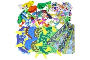 102 Pcs Party Favors Supplies Set Plastic Mini Dinosaur Toys for Kids