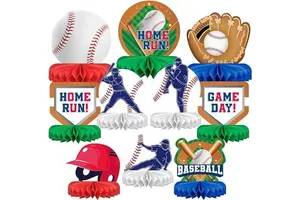 Baseball Themed Honeycomb Centerpiece 15cm Waterproof Eco-Friendly Party Favors for Birthday Celebrations Gameday Made Durable