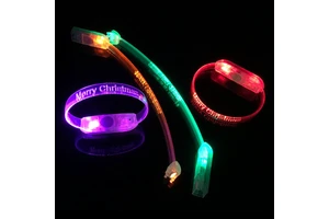 Customized Halloween Party Supplies Glowing In The Dark LED Flashing Bracelet Wristband Christmas Gift Decoration Item