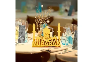 Muslim Party Supplies Eid Mubarak Ornament Home Decoration Table Ramadan Crafts Gift Golden Moon Star Mirror Crescent