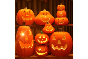 Hot Selling Life-Size Halloween Pumpkin Lantern Glowing Big Ornament for Mall Shop Scene Decoration Factory Price Festival Decor