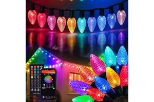 C7/C9 RGB LED Christmas String Light IP65 Outdoor Waterproof Color Changing Xmas Tree House Eaves Party Holiday Decoration Light