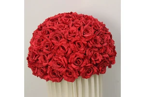 Red Rose Artificial Flower Ball Wedding Table Centerpieces Aisle Decor Silk Floral Arrangement for Party Event Home Display