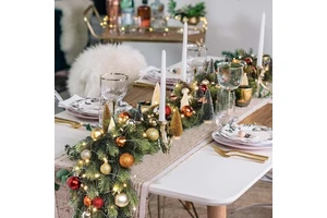 AYOYO's Hot Selling Artificial Luminous Pine Needles 1.8-meter Green Flower Wreath, Dining Table Home Decoration, Christmas Vine