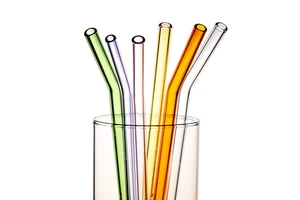 Re-usable Colored Glass Straw Environmentally Friendly And Heat Resistant For Bars Drinkers Bulk Packaging