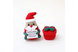 High Quality Modern Santa Claus Crochet Ornaments Handmade Christmas Tree Decorations Customizable Color & Size