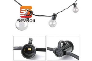 LED Warm White Copper Garland Fairy String Lights G40 Bulbs 10M Indoor/Outdoor Garden Festoon Christmas Decor IP65 Rated