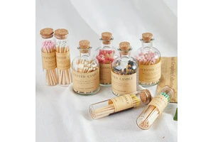 Wholesale Bulk Order Custom Matches For Candles Personalized Design Home Decor Long Match Colored In A Glass Jar