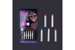 Neon Face Paint Crayon for Halloween Black Light Reactive UV Glow Dark Liquid Body Paint for Outdoor Party Costumes
