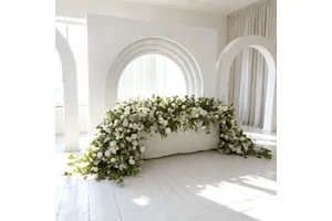 GNW 2026 New Wedding Decoration Custom Silk Flower Roses Arches Strip Aisle Wedding Table Runner Arch Flowers