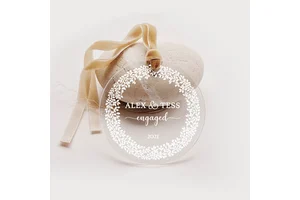 Factory Customized Personalized Acrylic Engagement Photo Ornament