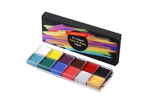 12 Colors Face Makeup Body Art Painting High Pigment Smudge-proof Palette Special for Hallowens OEM Logo