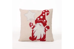Hot Selling Holiday 100% Cotton Santa Claus Embroidery Christmas Pattern Throw Pillow For Gift Home Decoration