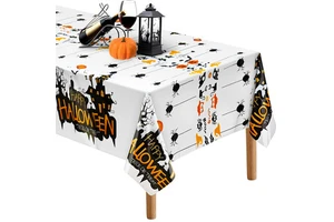 Magic Lights Halloween Tablecloth Tablecover Halloweens Party Decoration Supplies for Outdoor Dinner Kitchen Home Decorations