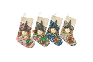 Children Holiday Gifts Christmas Ornament Befana Witch Stocking Italy Market Item Christmas Decoration