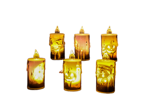 Hot Selling Halloween Decorations LED Electronic Candle Lights Retro Crystal Tables Small Night Halloween Holiday Supplies