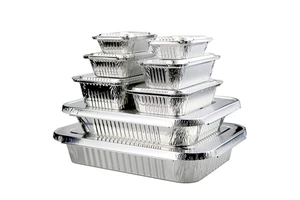 CB11 Hot Sale 300ml Tin Box 10oz 6inch Aluminum Foil Container Food Packaging Disposable Cooking Meal Take Away Tray With Lid