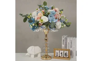 Factory Wholesale Wedding Event Table Centerpieces Artificial Blue and White Flower Ball Wedding Decorations Supplies