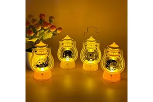 Islam Muslim Party Decor Supplies Ramadan Wind Lantern Eid Decoration Eid Mubarak LED Wind Lamp Ornament for Home Party Gift