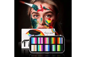 Professional Party Face Painting Kit for Kids Multicolour Water-Based Non-Toxic Body Paint Brushes Colorful Painting Supplies