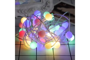 Best-selling Plastic LED String Lights with Round White Bulbs Dimmable Starry Room Bedroom Ambiance Perfect for Christmas Decor